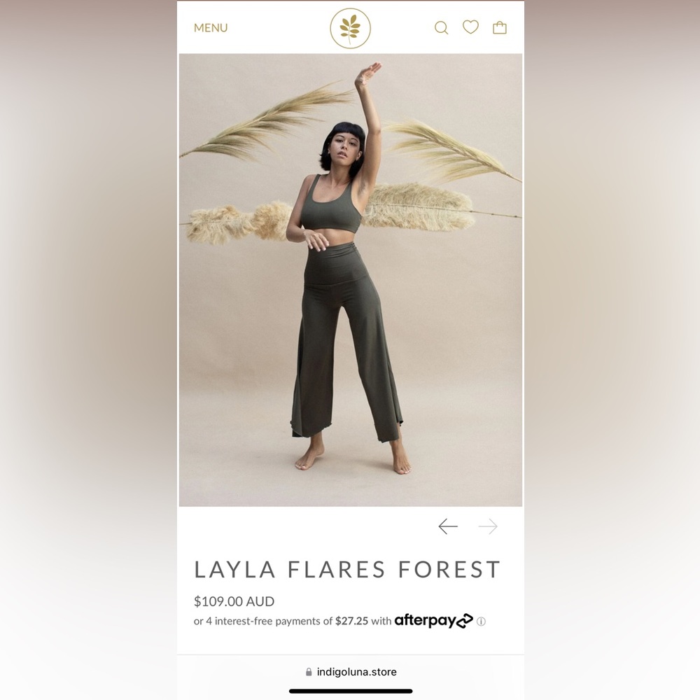Indigo Luna : Layla Flares in Forest green size XXS